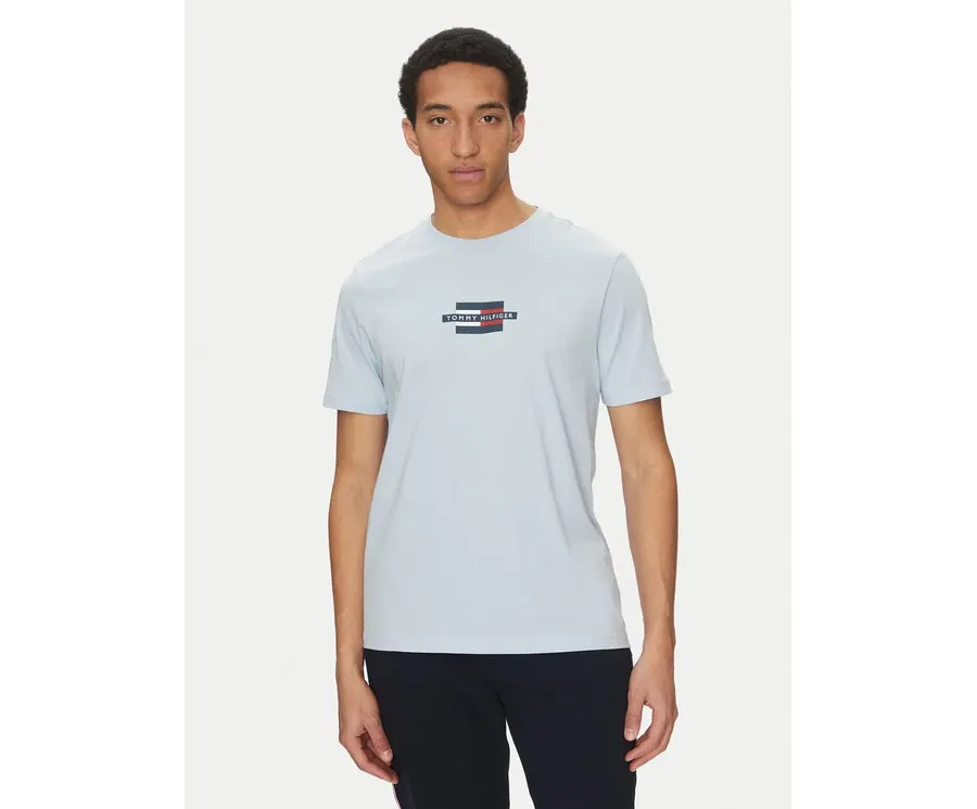 obrazek 1 Tommy Hilfiger T-Shirt Flag Box MW0MW38636 Błękitny Regular Fit