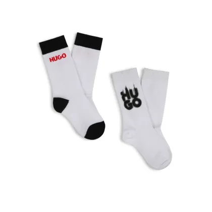 Zdjęcie HUGO Zestaw 2 par wysokich skarpet dziecięcych G00324 Biały