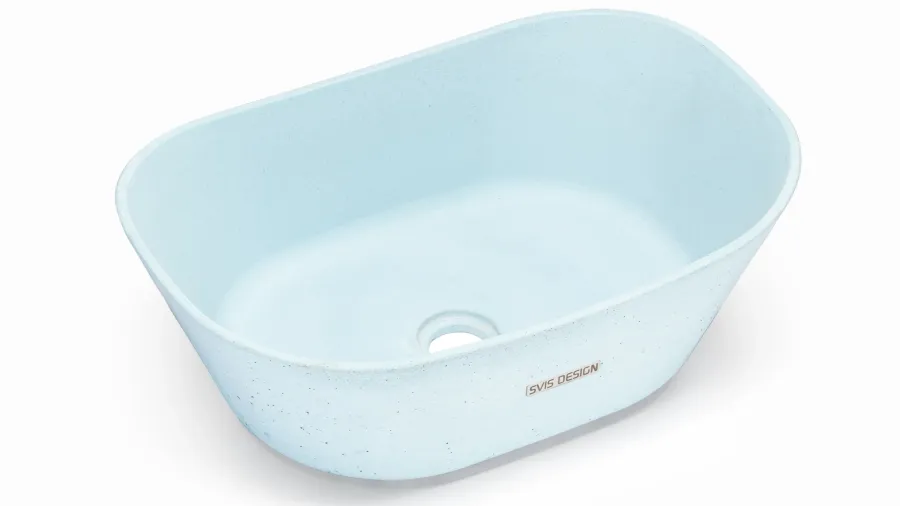 obrazek 2 Unikalna umywalka 50 cm LIBRA BASIC – średni kobaltowy, bez dekoru, bez lakieru