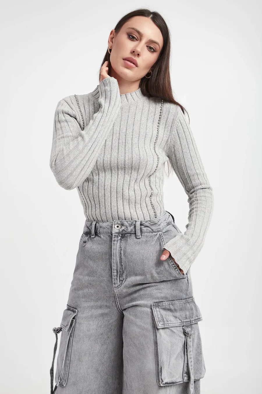 obrazek 1 Sweter damski prążkowany PATRIZIA PEPE Patrizia Pepe