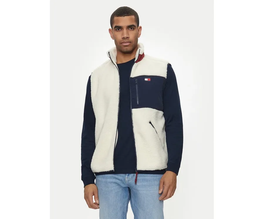 obrazek 1 Tommy Jeans Kamizelka Teddy DM0DM18900 Écru Relaxed Fit