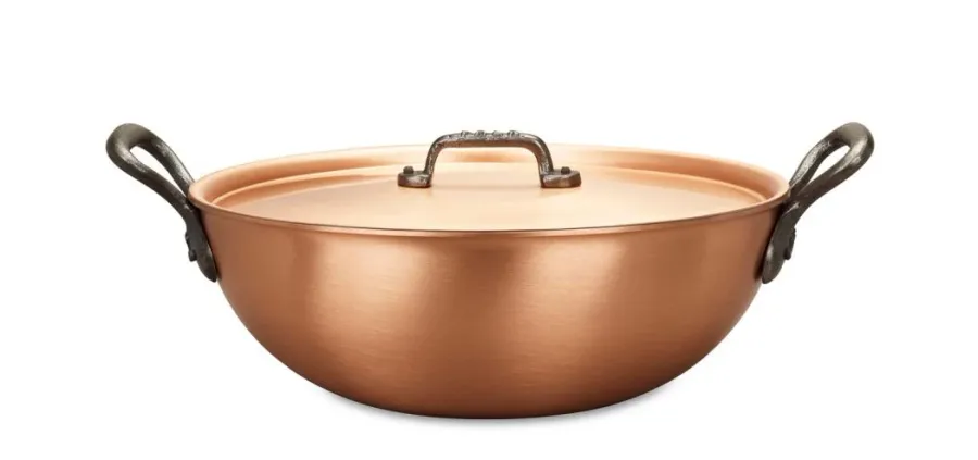 obrazek 4 Patelnia 28 cm do risotto z miedzi i stali nierdzewnej z wkładem