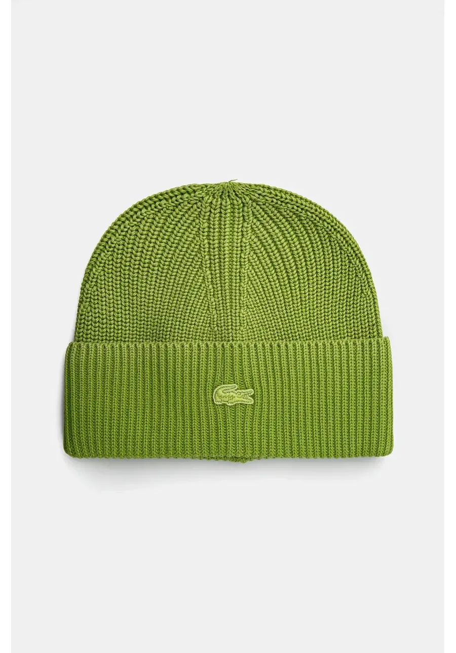obrazek 1 Lacoste czapka bawełniana kolor zielony z cienkiej dzianiny bawełniana RB3152