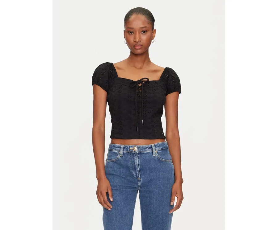 obrazek 1 Guess Bluzka W5GP13 KCVA1 Czarny Slim Fit