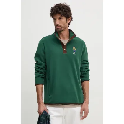 Zdjęcie Polo Ralph Lauren bluza polarowa kolor zielony z aplikacją