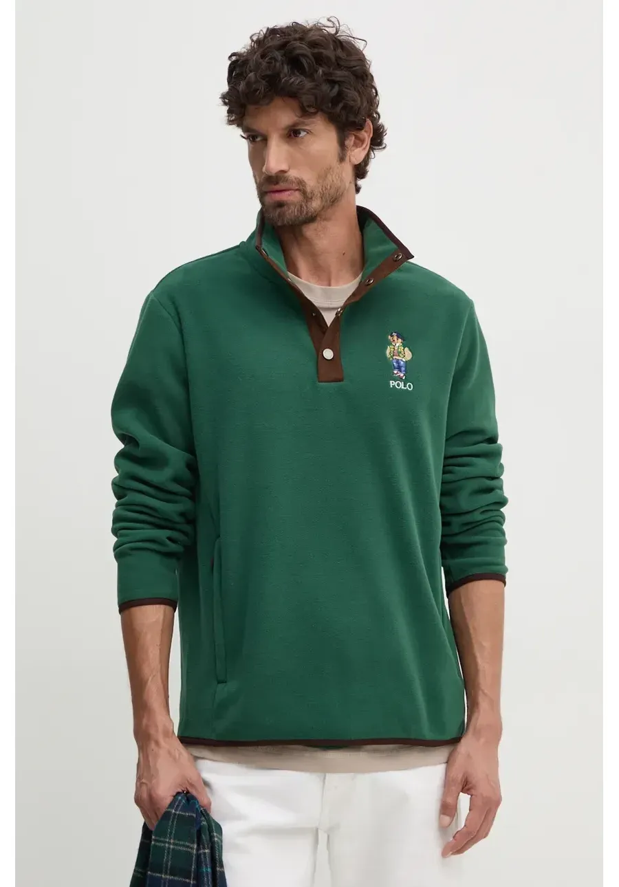 obrazek 1 Polo Ralph Lauren bluza polarowa kolor zielony z aplikacją