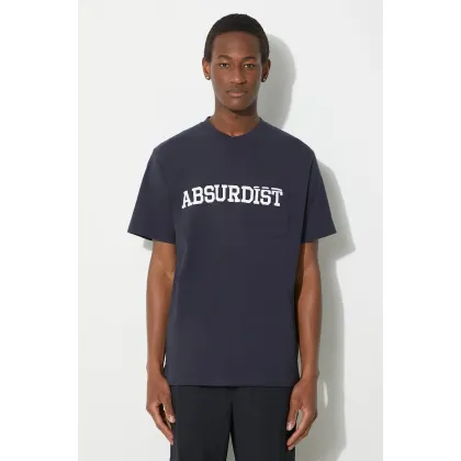 Zdjęcie Engineered Garments t-shirt bawełniany Printed Cross Crew Neck męski kolor granatowy z nadrukiem OR424.NP116