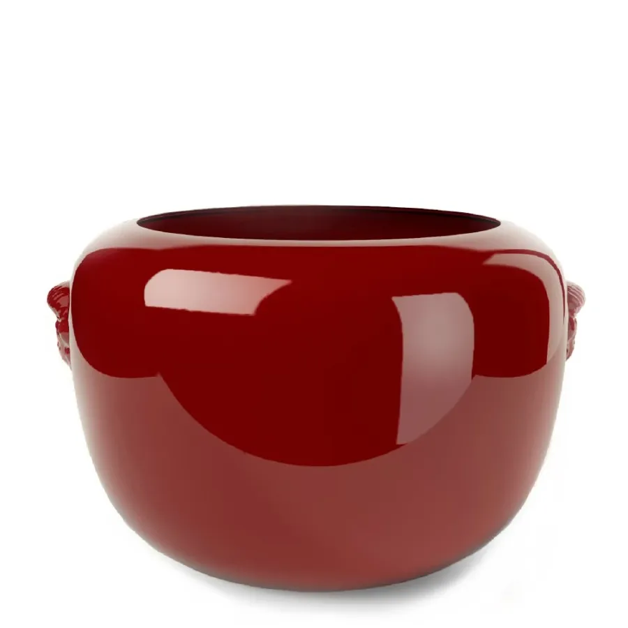 obrazek 2 Duża donica z medalionami z glazurowanej ceramiki H.36xL.50xD.Int.39 cm