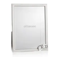 Picture Luxurious photo frame in silver metal with enamel