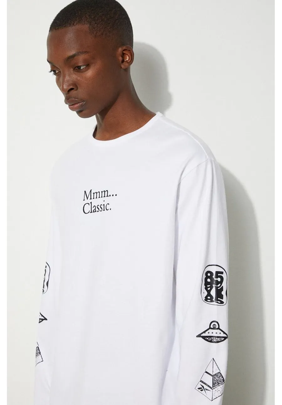 obrazek 1 Reebok Classic longsleeve bawełniany Skateboard Longsleeve Tee HT8175 kolor biały z nadrukiem HT8175-BIALY