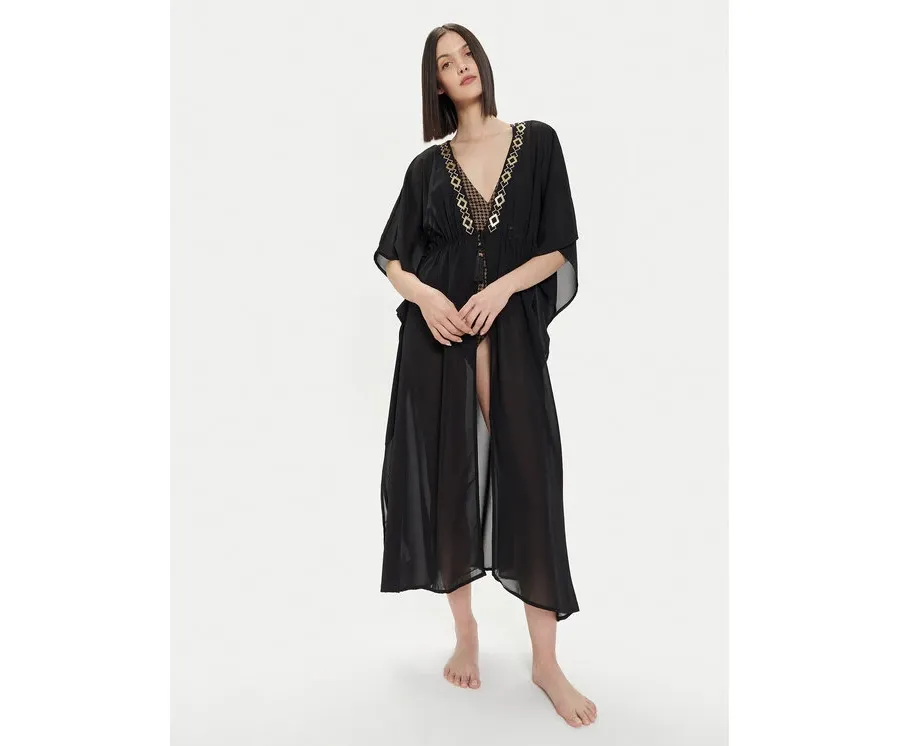 obrazek 1 Selmark Kimono BL395 Czarny Relaxed Fit
