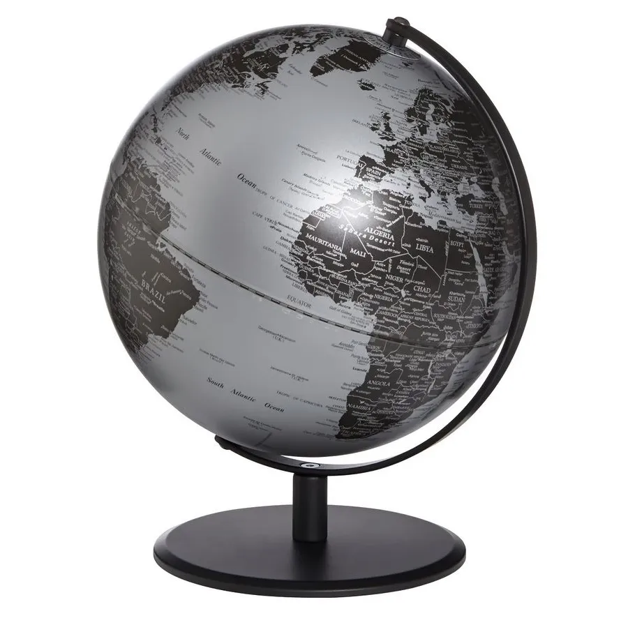 obrazek 1 Dekoracyjny globus Pluto Matt Silver na biurko