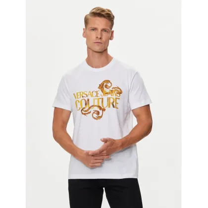 Zdjęcie Versace Jeans Couture T-Shirt 76GAHG00 Biały Regular Fit