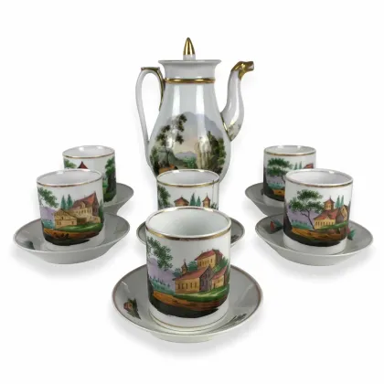 Zdjęcie XIX-wieczny serwis do herbaty z porcelany