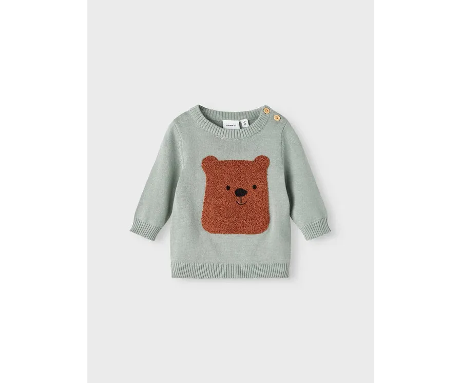obrazek 1 NAME IT Sweter 13207111 Zielony Regular Fit