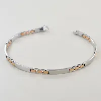 Picture Elegant men's bracelet made of white and rose gold