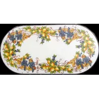 Picture Beautiful lava countertop for the garden decorated with a grape motif - Ceramiche Valchida