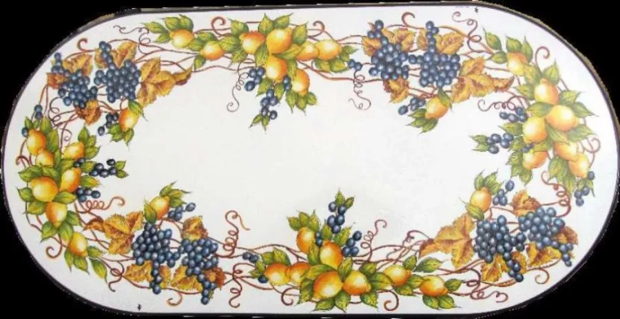 obrazek 1 Piękny blat z lawy do ogrodu zdobiony winogronowym motywem - Ceramiche Valchida