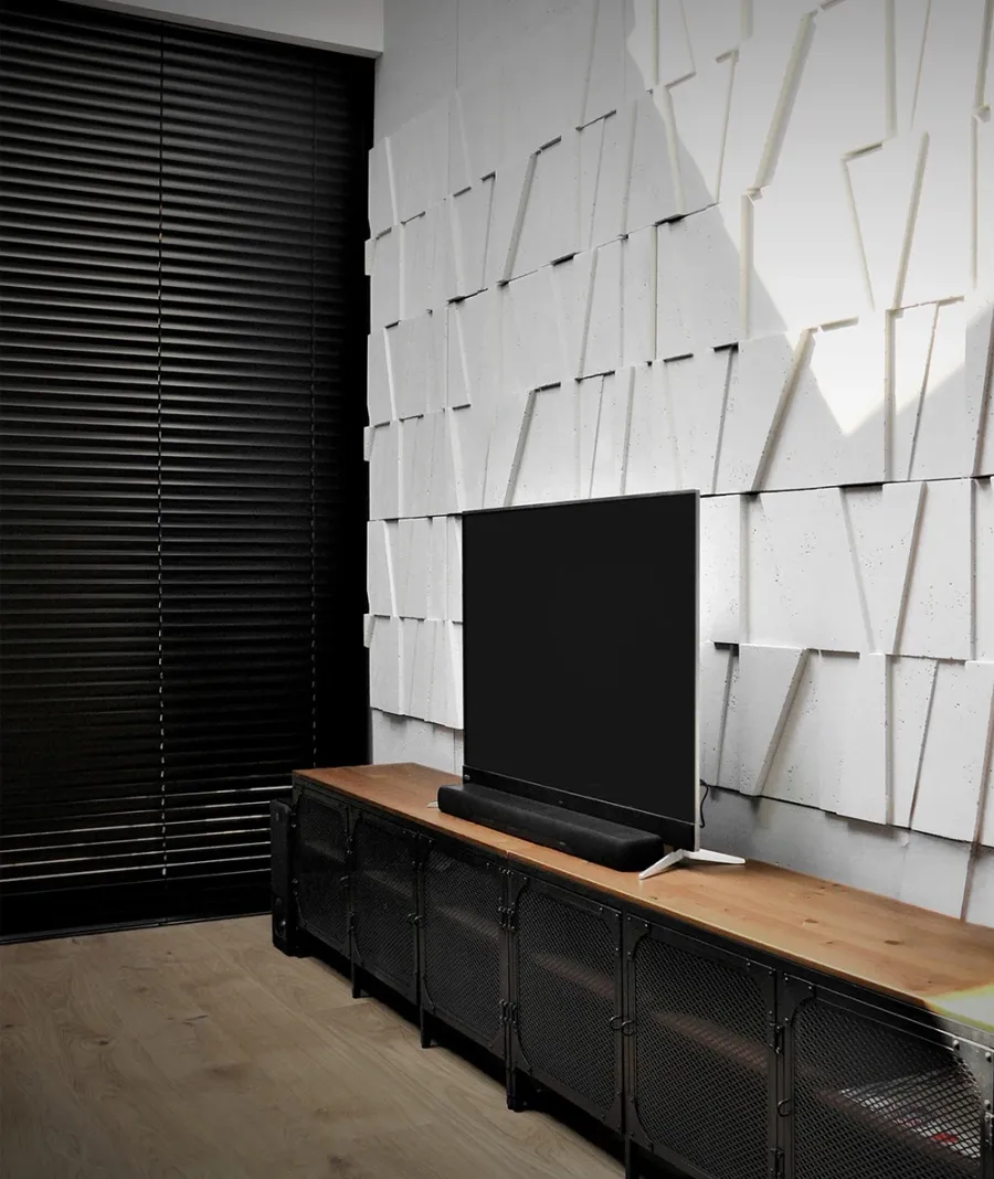 obrazek 1 120x60 cm VT - PB09 (B0 biały złamany) MOZAIKA - Panel dekor 3D beton architektoniczny