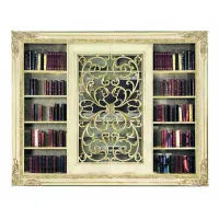 Zdjęcie Antyczny regał z przesuwnymi drzwiami w jasnym wykończeniu