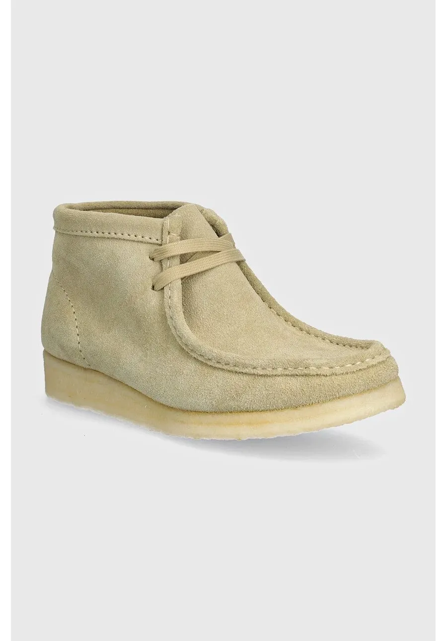obrazek 1 Clarks Originals półbuty zamszowe damskie kolor beżowy na płaskim obcasie