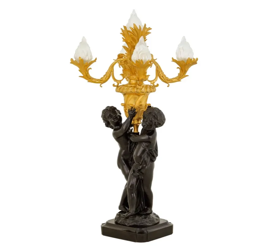 obrazek 2 Stylowa lampa z pięcioma szklanymi płomieniami