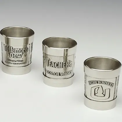 Zdjęcie Wyjątkowy zestaw 3 miarek do whisky z cyny