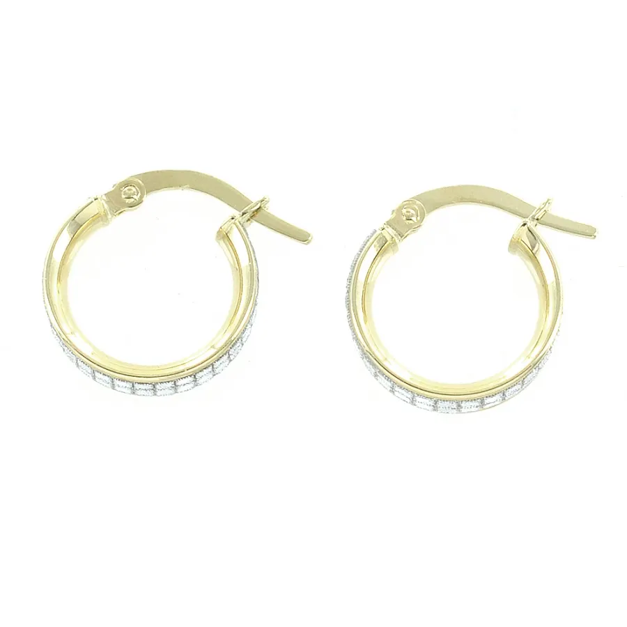 obrazek 5 Złote damskie kolczyki koła z brokatem