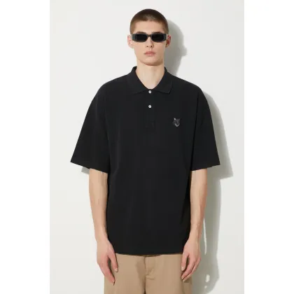 Zdjęcie Maison Kitsuné polo bawełniane Bold Fox Head Patch Oversize Polo kolor czarny z aplikacją MM00202KJ7010
