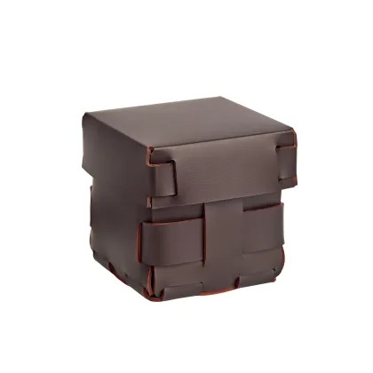 Zdjęcie Stylowy koszyk Bottega 12x12xH13 cm w kolorze czekoladowym