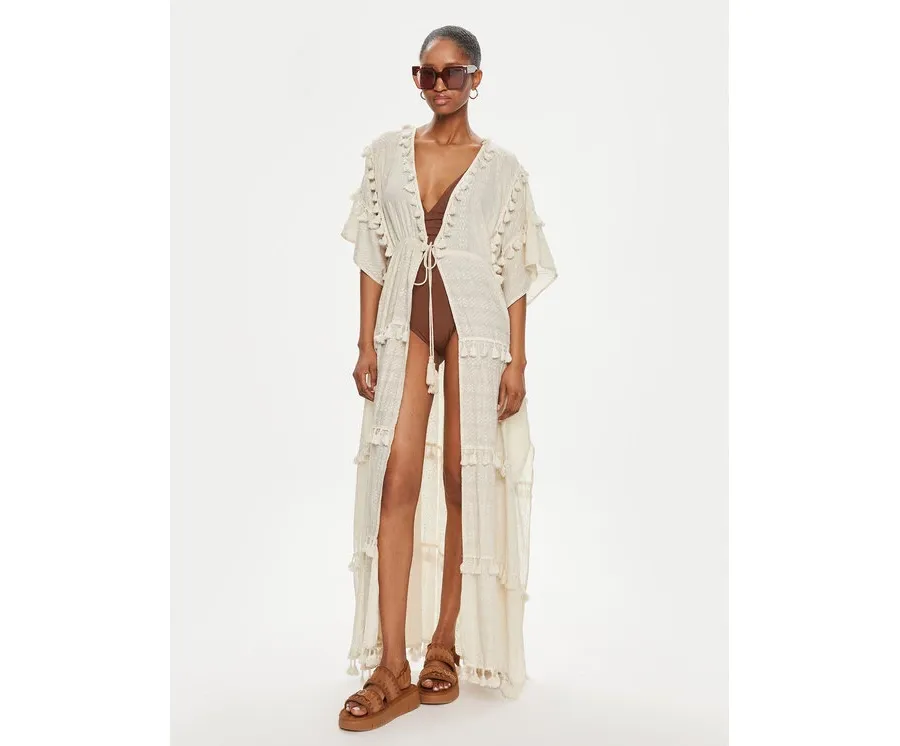 obrazek 1 LOLA CASADEMUNT Kimono LS2416055 Écru Relaxed Fit