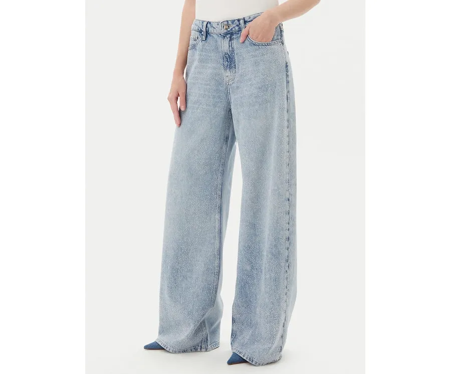 obrazek 1 Guess Jeansy W5YA82 D5QKA Niebieski Wide Leg