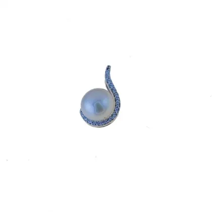 Zdjęcie Luksusowa zawieszka z perłą 8mm. i cyrkonie