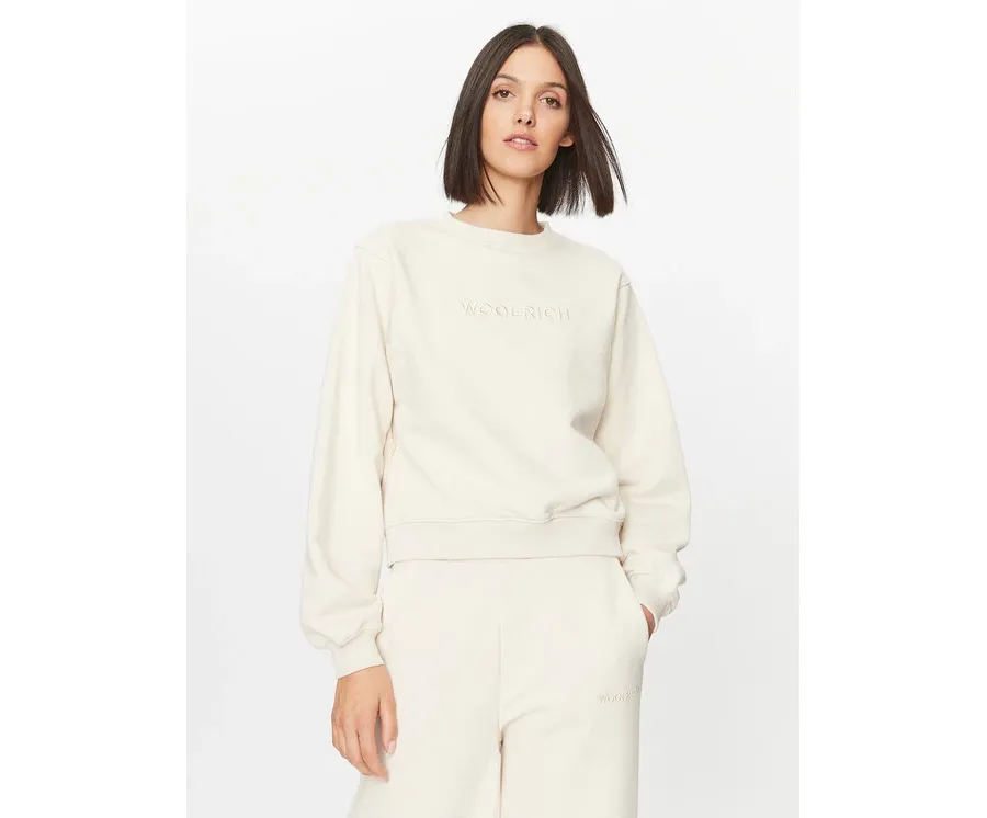 obrazek 1 Woolrich Bluza Logo CFWWSW0115FRUT3164 Écru Relaxed Fit