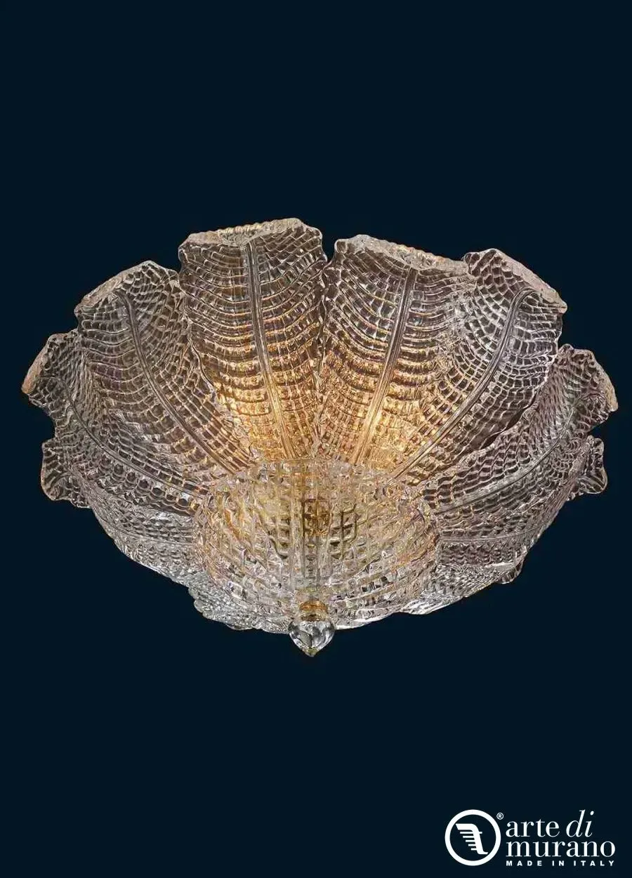 obrazek 1 Szykowna kryształowa lampa sufitowa ze szkła Murano