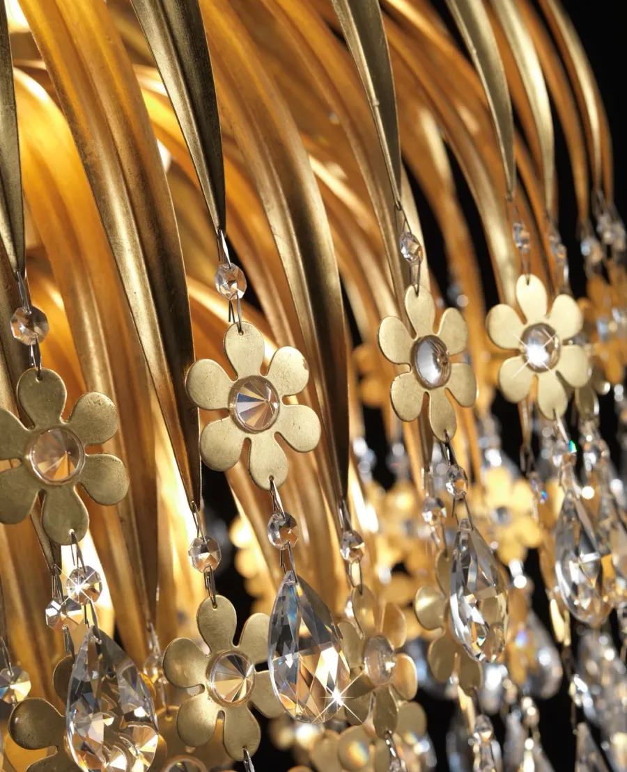obrazek 2 Zjawiskowy żyrandol zdobiony kwiatami do salonu - Euro Lamp Art