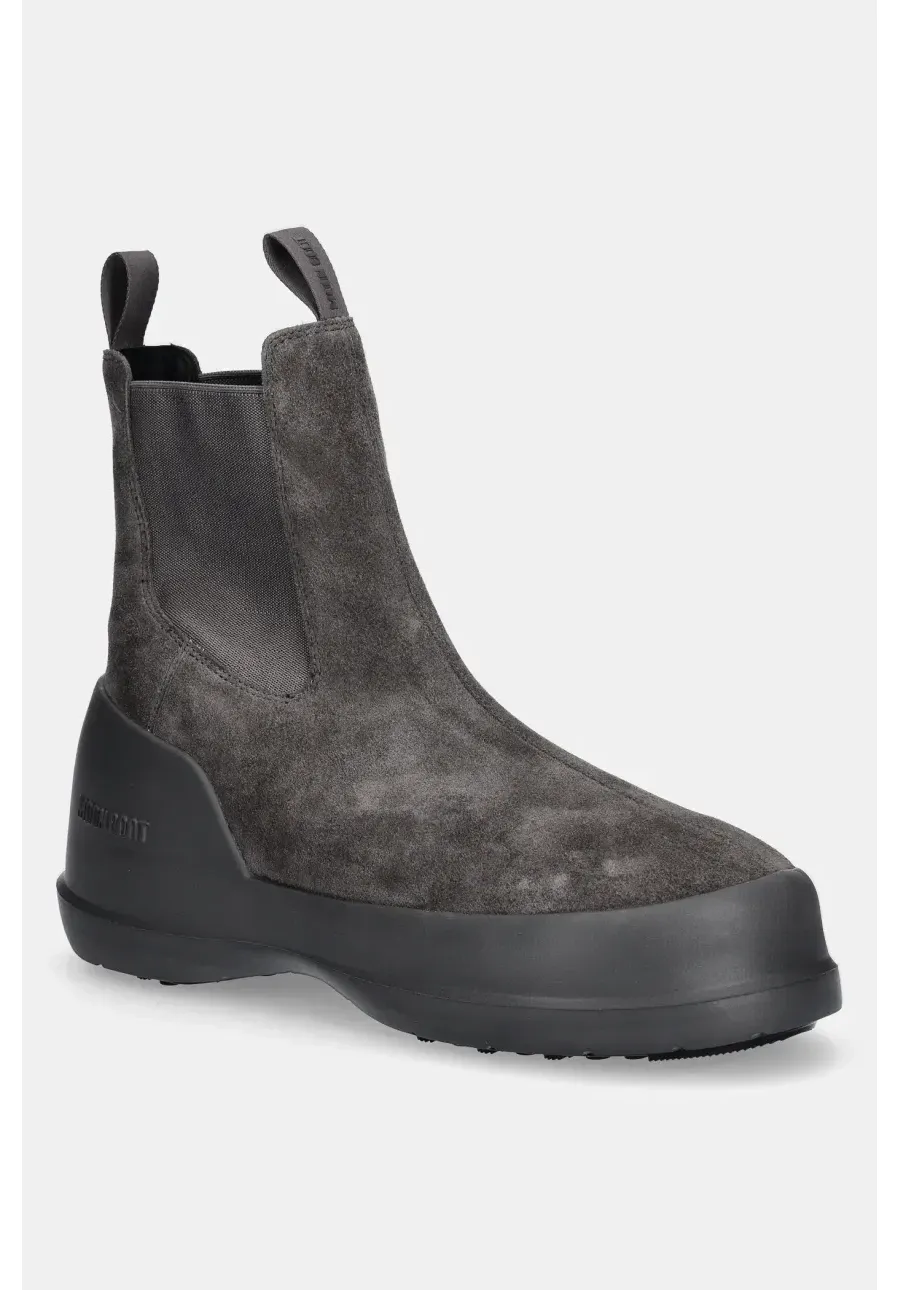 obrazek 1 Moon Boot śniegowce zamszowe MB LUNA CHELSEA SUEDE kolor szary 80D2480050 H005