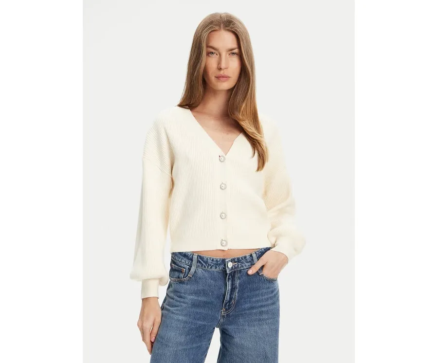 obrazek 1 Guess Kardigan W5YR07 Z2ZK2 Écru Relaxed Fit