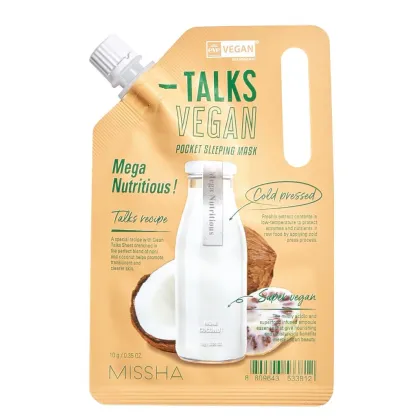 Zdjęcie Missha Talks Vegan Squeeze Pocket Maska na noc, Mega Nutritious 10 g