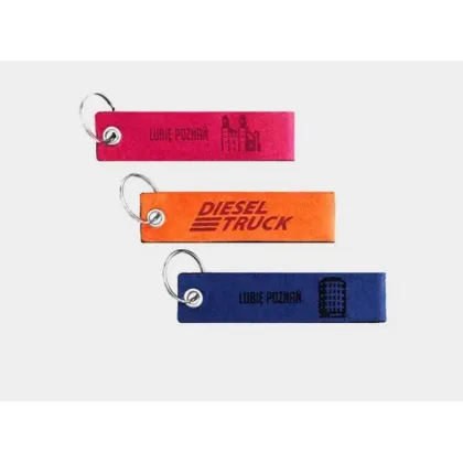 Zdjęcie Brelok z filcu powlekanego i nadrukiem firmowym