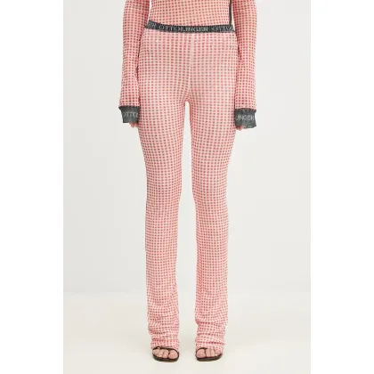 Zdjęcie Ottolinger spodnie Mesh Pants damskie kolor czerwony dopasowane high waist 1010801821