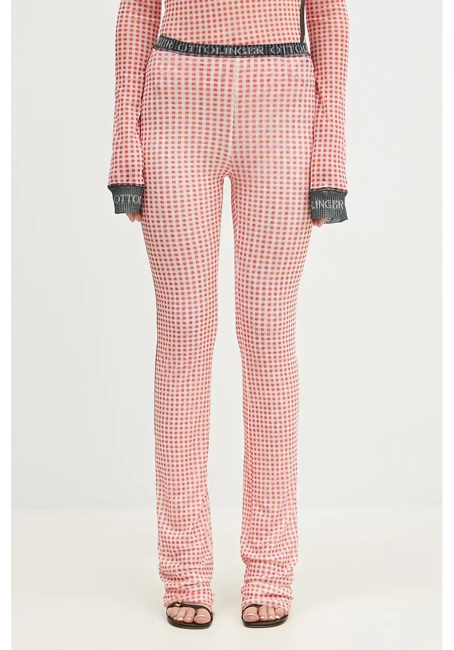 obrazek 1 Ottolinger spodnie Mesh Pants damskie kolor czerwony dopasowane high waist 1010801821