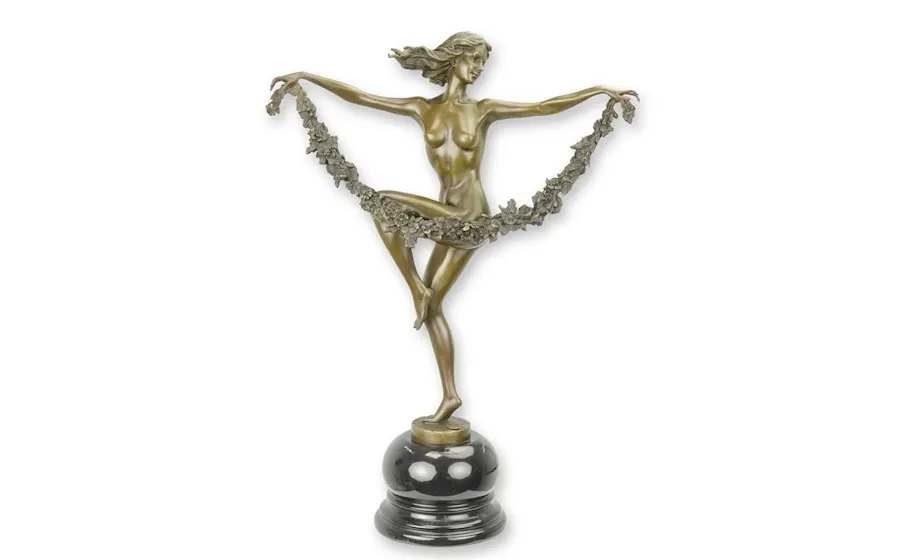 obrazek 1 Brązowa rzeźba tańczącej dziewczyny w stylu Art deco