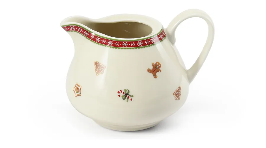 obrazek 1 Wyjątkowy dzbanuszek na mleko z porcelany zdobiony delikatnym świątecznym motywem – Leander