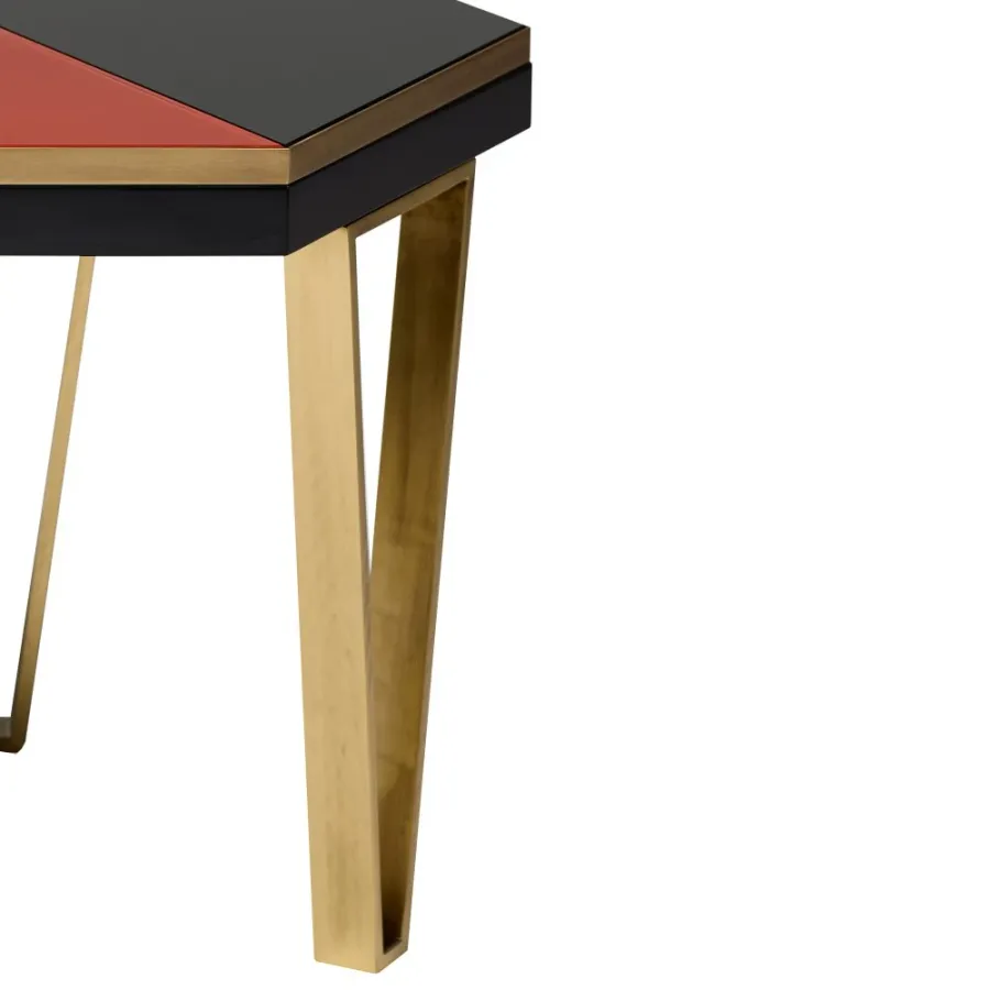 obrazek 5 Sześciokątny stolik kawowy z mosiężną konstrukcją H.52xL.59xP.52 cm