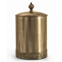 Zdjęcie Stylowy kosz na śmieci z mosiądzu z pokrywą i gałką do łazienki – 3SC