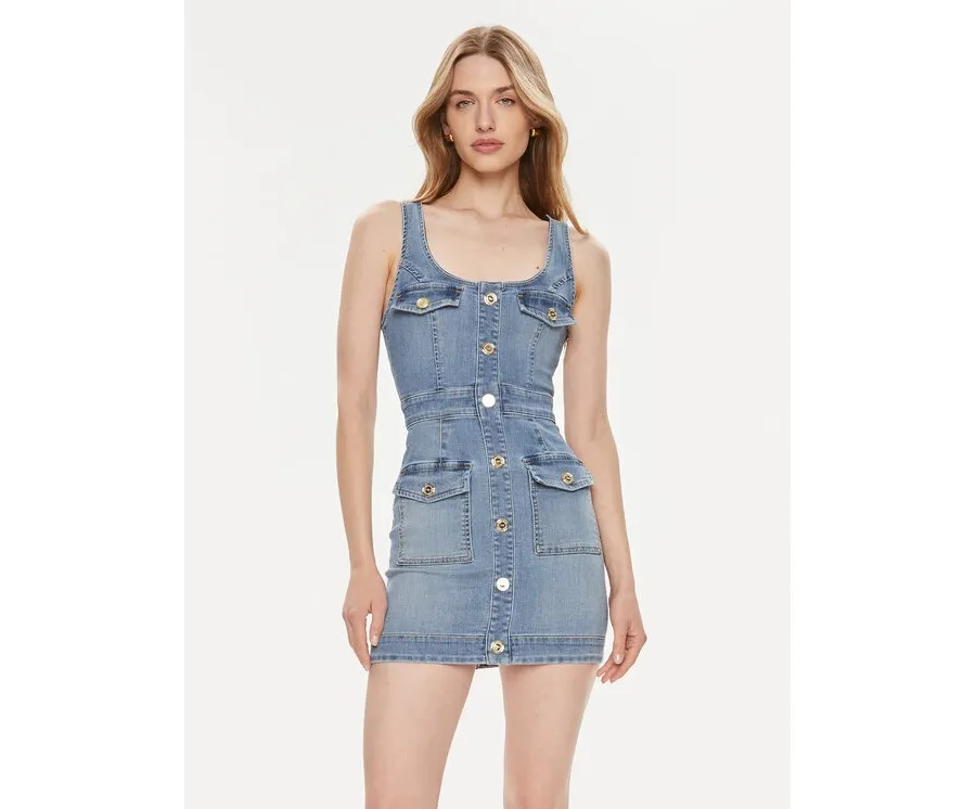 obrazek 1 Elisabetta Franchi Sukienka jeansowa AJ-36S-41E2-002606 Niebieski Slim Fit