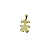 Picture Gold girl pendant with double plate, height 18mm