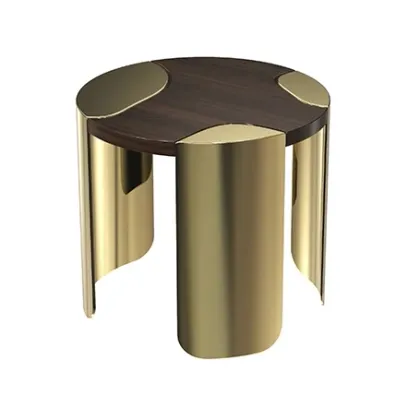 Picture Living room coffee table - solid wood, polished brass - Gold Castle