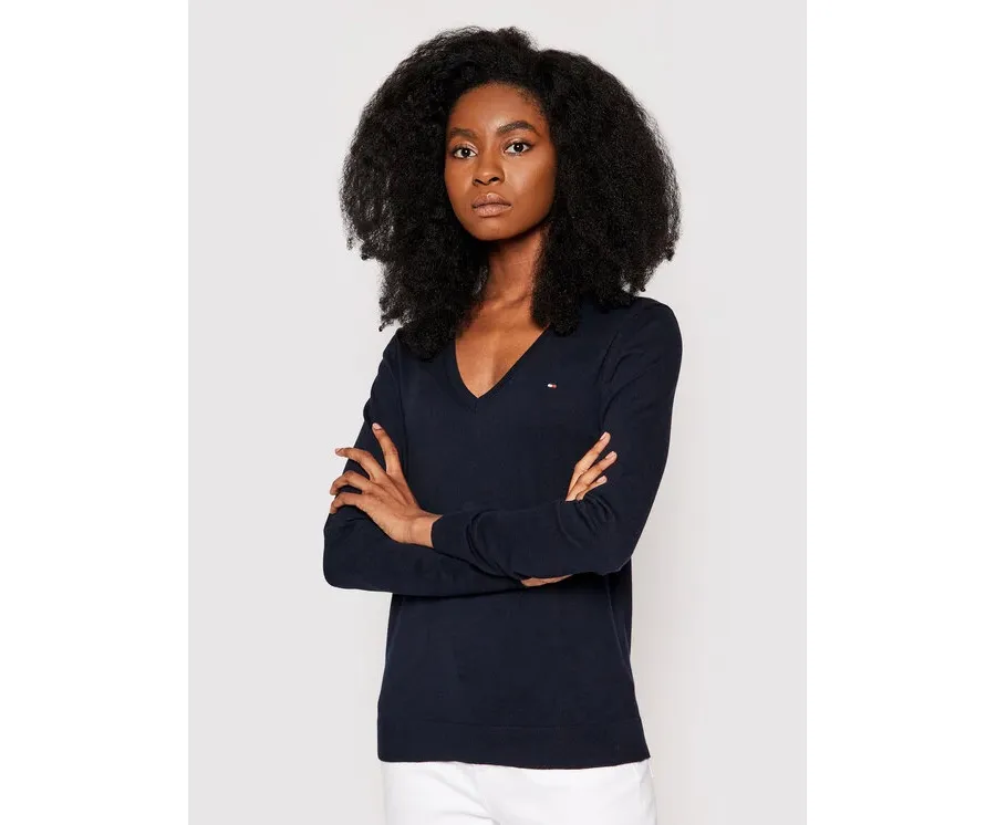 obrazek 1 Tommy Hilfiger Sweter Heritage WW0WW25294 Granatowy Regular Fit